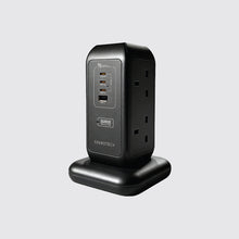 Load image into Gallery viewer, 6 Power Outlets Tower Socket with GaN 65Watts USB A+C Quick Charger PTS-665C