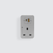 Load image into Gallery viewer, SOUNDTECH MAU-320 3Ways Adaptor with USB A+C Quick Charger, Light Grey