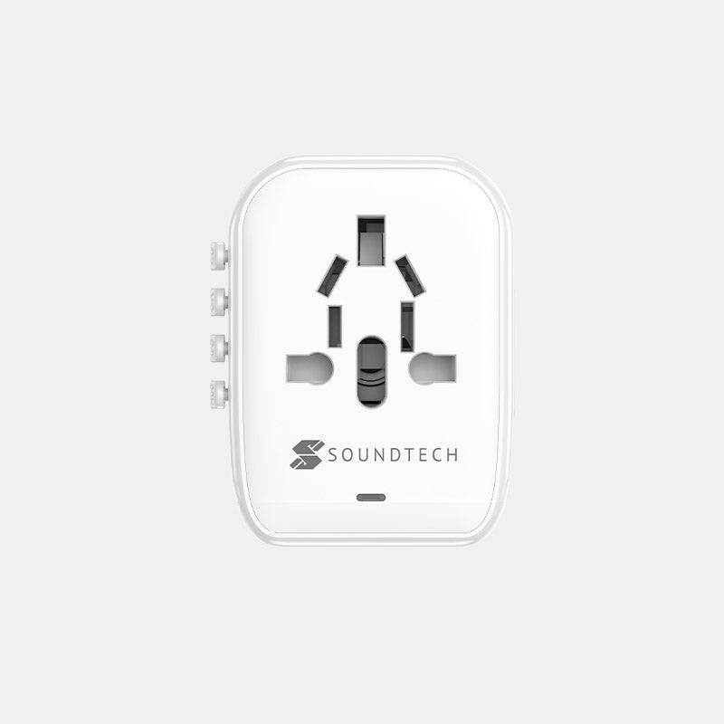 SOUNDTECH TA-820 World Travel Adaptor with GaN 20W PD & QC 3.0 USB Quick Charger