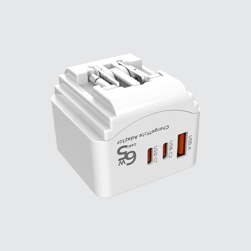 SOUNDTECH TA-865C World Travel Adaptor with GaN PD65Watts USB Quick Ch