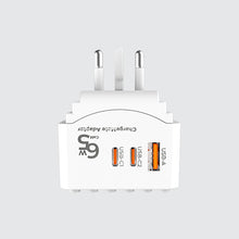Load image into Gallery viewer, SOUNDTECH TA-865C World Travel Adaptor with GaN PD65Watts USB Quick Charger
