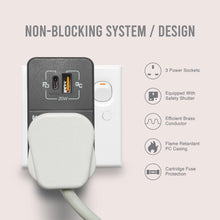 Load image into Gallery viewer, SOUNDTECH MAU-320 3Ways Adaptor with USB A+C Quick Charger, Dark Grey
